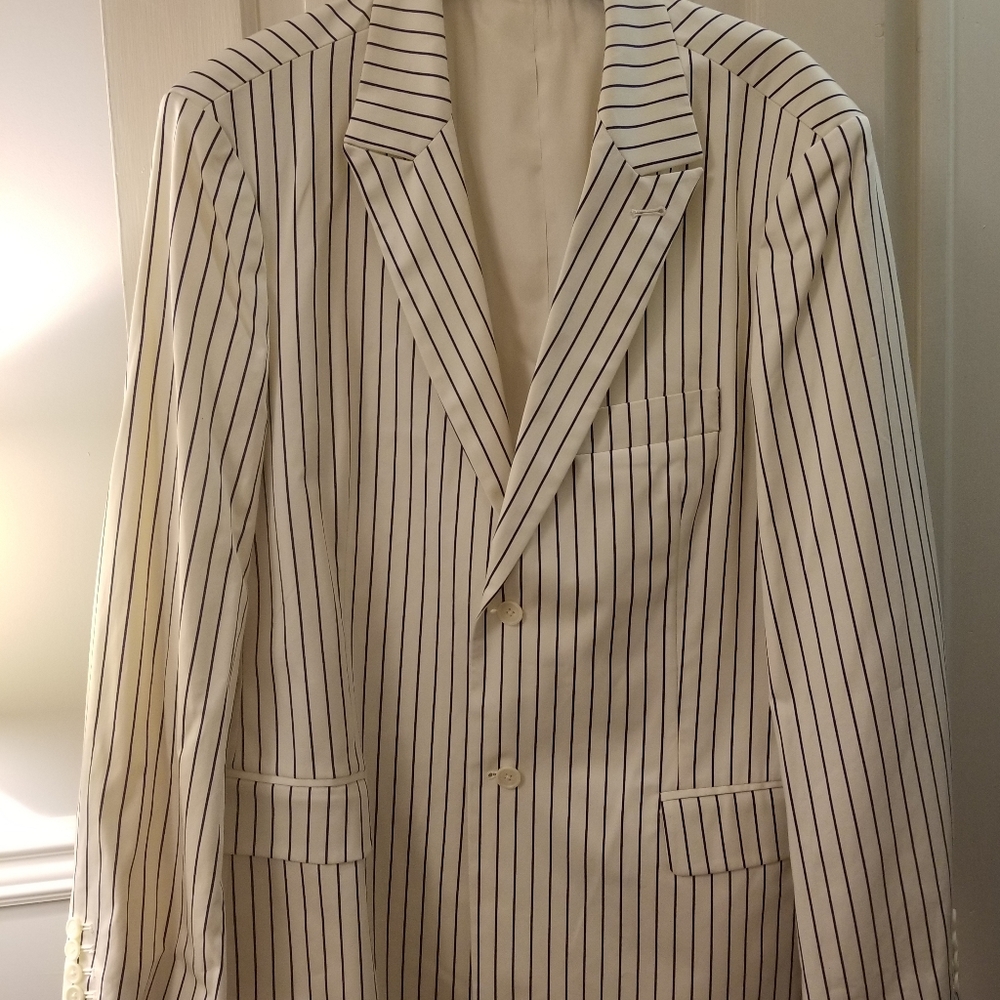 J Peterman Pin Striped Summer Sports Jacket, Men's Size 48